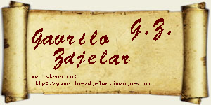 Gavrilo Zdjelar vizit kartica